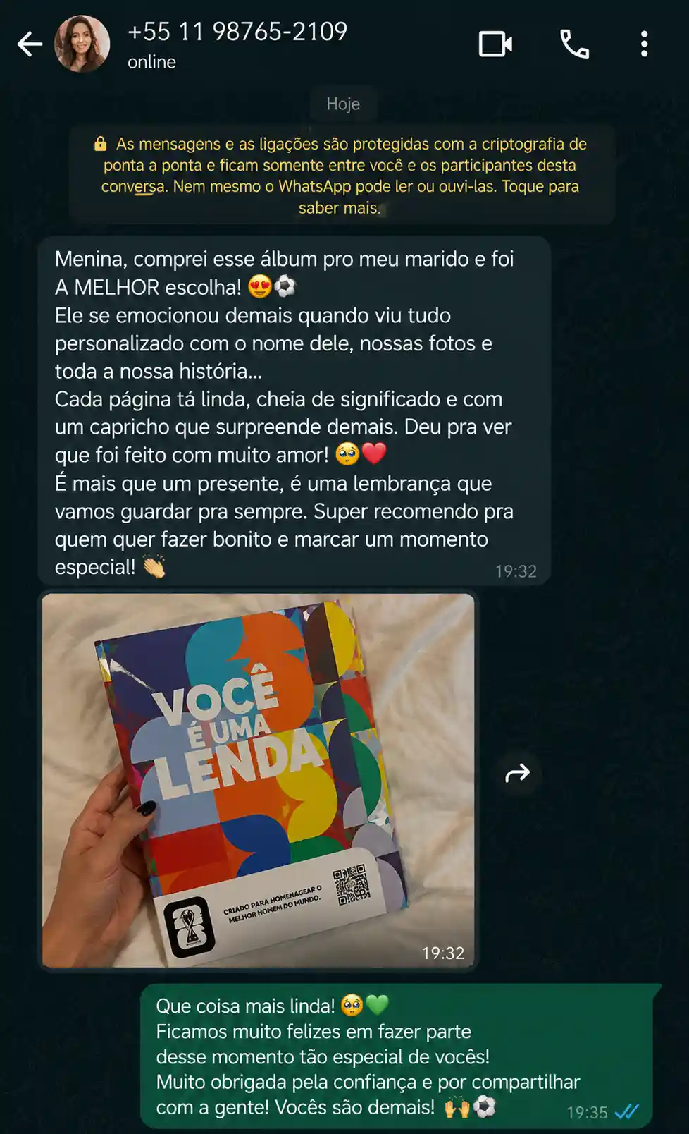 Depoimento de cliente satisfeito